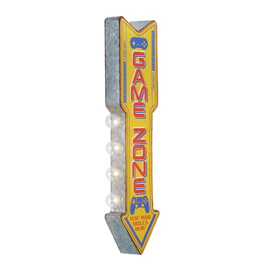 American Art D&#xE9;cor&#x2122; 25&#x22; Retro Game Zone Off the Wall LED Marquee Sign